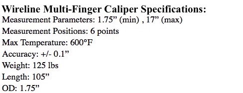 Crelad International, Custom Oil Tools, Micro Caliper Surveyer Specs